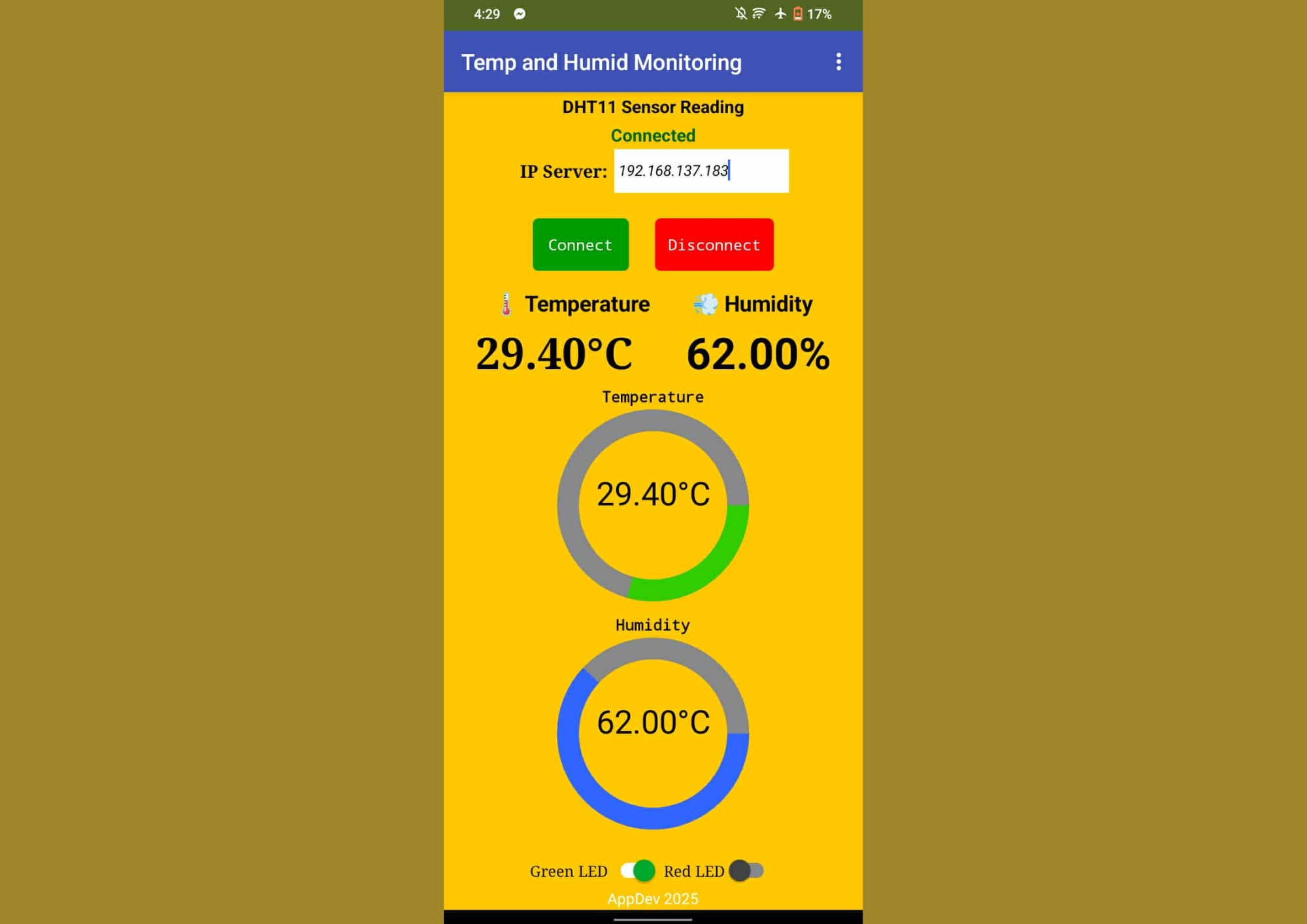 Temperature and Humidity Monitoring App